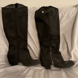 Black Fergie boots with extended zipper cuff size 8.5